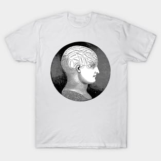 Vintage Phrenology Head Illustration T-Shirt